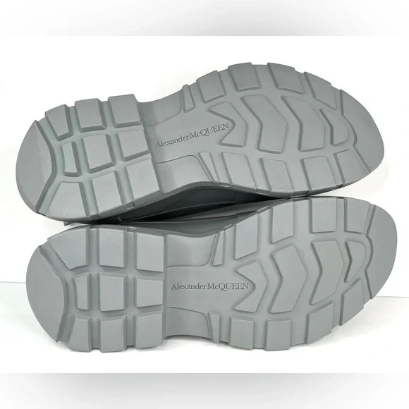 Alexander McQueen Men's Tread Slick Gray Low-Top Sneakers Size EU 49 - US 16 - Picture 6 of 10